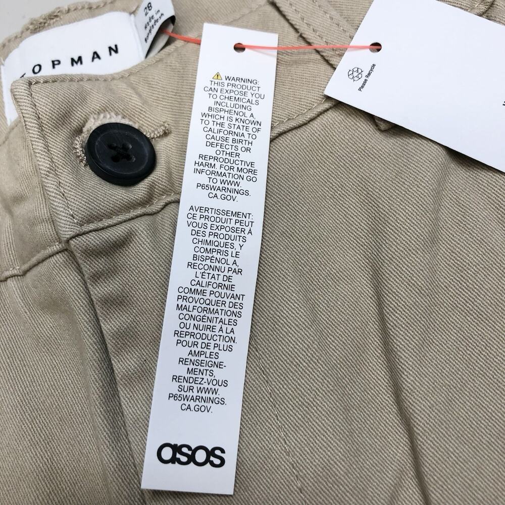 Topman Mens Khaki Chino Shorts Size 28 Casual Flat Front Summer Classic - Picture 10 of 10